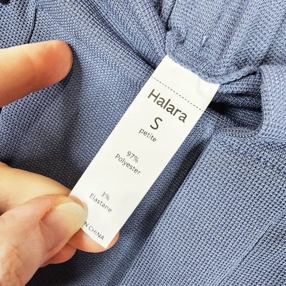 HALARA Blue/Gray Wide Leg Pants High-Waisted Flowy - Picture 5 of 5